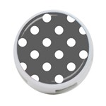 Polka Dots - White on Dark Gray 4-Port USB Hub (One Side)