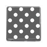 Polka Dots - White on Dark Gray Memory Card Reader (Square)