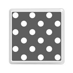 Polka Dots - White on Dark Gray Memory Card Reader with Storage (Square)