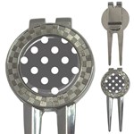 Polka Dots - White on Dark Gray 3-in-1 Golf Divot