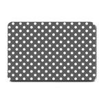 Polka Dots - White on Dark Gray Small Doormat