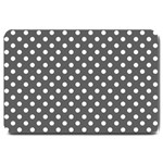 Polka Dots - White on Dark Gray Large Doormat