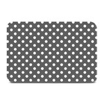 Polka Dots - White on Dark Gray Plate Mat