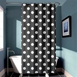Polka Dots - White on Dark Gray Shower Curtain 36  x 72  (Stall)
