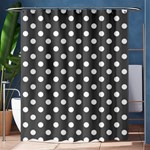 Polka Dots - White on Dark Gray Shower Curtain 60  x 72  (Medium)