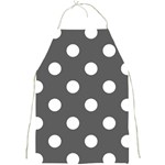 Polka Dots - White on Dark Gray Full Print Apron