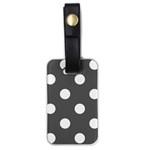 Polka Dots - White on Dark Gray Luggage Tag (One Side)
