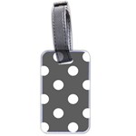 Polka Dots - White on Dark Gray Luggage Tag (Two Sides)