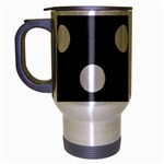 Polka Dots - White on Dark Gray Travel Mug (Silver Gray)