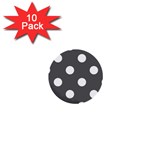 Polka Dots - White on Dark Gray 1  Mini Button (10 pack)