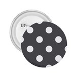 Polka Dots - White on Dark Gray 2.25  Button