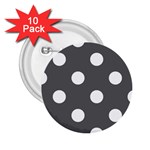 Polka Dots - White on Dark Gray 2.25  Button (10 pack)