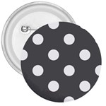 Polka Dots - White on Dark Gray 3  Button
