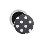 Polka Dots - White on Dark Gray 1.75  Magnet