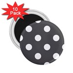 Polka Dots - White on Dark Gray 2.25  Magnet (10 pack)