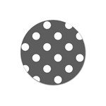 Polka Dots - White on Dark Gray Magnet 3  (Round)
