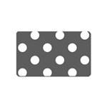 Polka Dots - White on Dark Gray Magnet (Name Card)