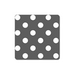 Polka Dots - White on Dark Gray Magnet (Square)