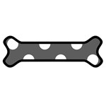 Polka Dots - White on Dark Gray Magnet (Dog Bone)