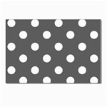 Polka Dots - White on Dark Gray Postcards 5  x 7  (Pkg of 10)