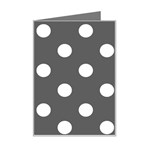 Polka Dots - White on Dark Gray Mini Greeting Card