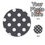 Polka Dots - White on Dark Gray Multi-purpose Cards (Round)