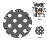 Polka Dots - White on Dark Gray Playing Cards 54 (Round)