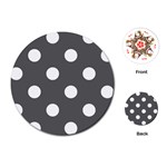 Polka Dots - White on Dark Gray Playing Cards (Round)