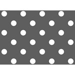 Polka Dots - White on Dark Gray Birthday Cake 3D Greeting Card (7x5)