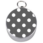 Polka Dots - White on Dark Gray Silver Compass