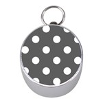 Polka Dots - White on Dark Gray Silver Compass (Mini)