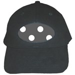 Polka Dots - White on Dark Gray Black Cap