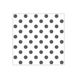 Polka Dots - Dark Gray on White Satin Bandana Scarf