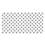 Polka Dots - Dark Gray on White Satin Shawl
