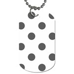 Polka Dots - Dark Gray on White Dog Tag (Two Sides)