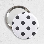 Polka Dots - Dark Gray on White 2.25  Handbag Mirror