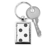 Polka Dots - Dark Gray on White Key Chain (Rectangle)