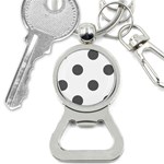 Polka Dots - Dark Gray on White Bottle Opener Key Chain