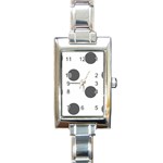 Polka Dots - Dark Gray on White Rectangle Italian Charm Watch