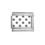 Polka Dots - Dark Gray on White Italian Charm (9mm)
