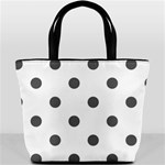 Polka Dots - Dark Gray on White Bucket Bag