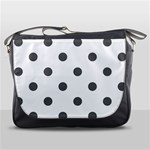 Polka Dots - Dark Gray on White Messenger Bag