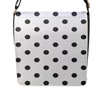 Polka Dots - Dark Gray on White Flap Closure Messenger Bag (L)