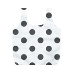 Polka Dots - Dark Gray on White Full Print Recycle Bag (M)
