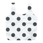 Polka Dots - Dark Gray on White Full Print Recycle Bag (L)