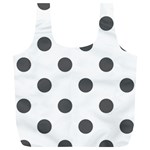 Polka Dots - Dark Gray on White Full Print Recycle Bag (XL)