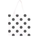 Polka Dots - Dark Gray on White Grocery Light Tote Bag