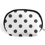 Polka Dots - Dark Gray on White Accessory Pouch (Medium)