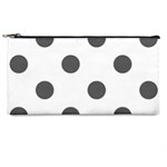 Polka Dots - Dark Gray on White Pencil Case