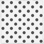 Polka Dots - Dark Gray on White Canvas 12  x 12 